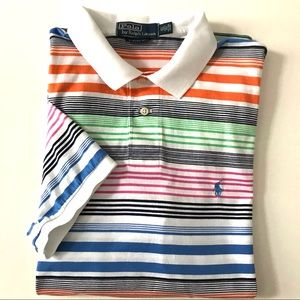 EUC XL S/S Collared Polo Lightweight Multi Stripes